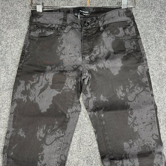 The Kooples Jeans Womens 24 Short Fit Cotton Stretch Black Gray Camouflage - Picture 3 of 8